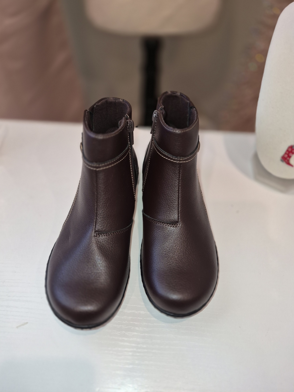 Clarks Brown Leather Zip Ankle Boots